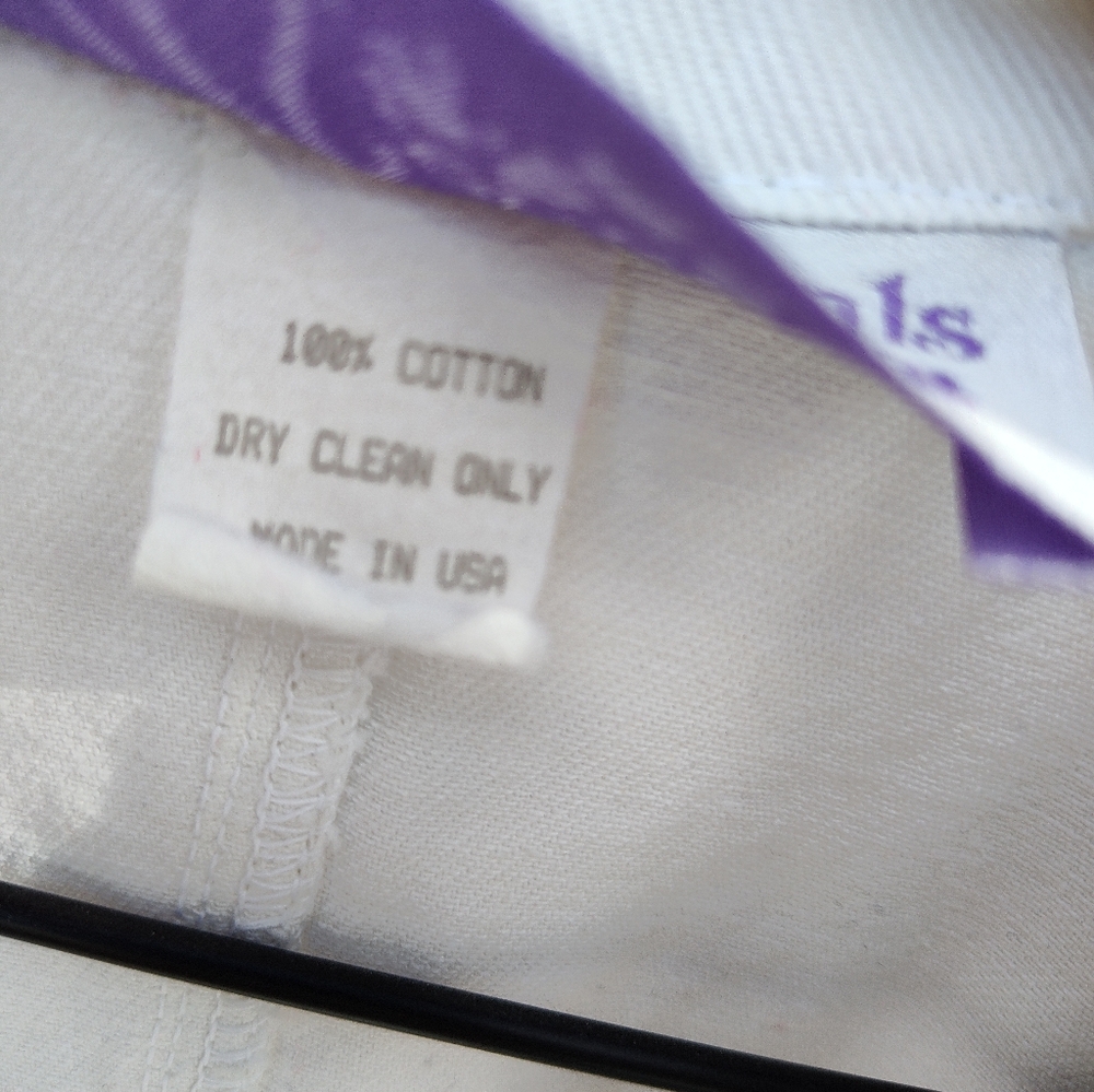 White Quilted Duster Jacket Upcycled Patchwork KAS Originals 80s Cotton One Size - Picture 8 of 16